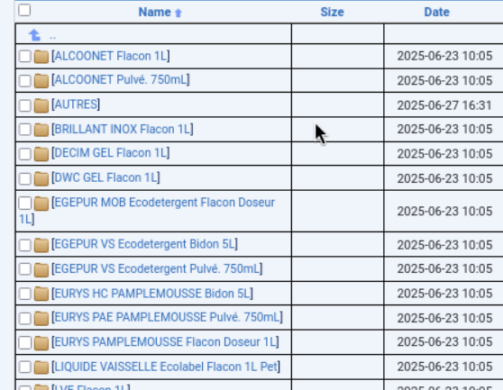 Dossier local contenant les fichiers techniques téléchargés automatiquement avec le script Python